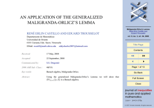 AN APPLICATION OF THE GENERALIZED MALIGRANDA-ORLICZ’S LEMMA
