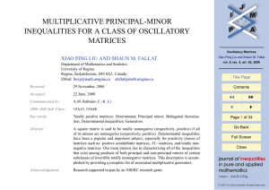 MULTIPLICATIVE PRINCIPAL-MINOR INEQUALITIES FOR A CLASS OF OSCILLATORY MATRICES