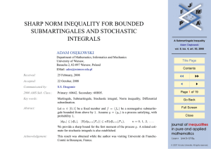 SHARP NORM INEQUALITY FOR BOUNDED SUBMARTINGALES AND STOCHASTIC INTEGRALS ADAM OS ¸
