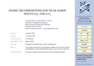 ATOMIC DECOMPOSITIONS FOR WEAK HARDY SPACES wQ AND wD p
