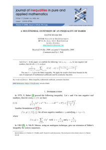 A MULTINOMIAL EXTENSION OF AN INEQUALITY OF HABER