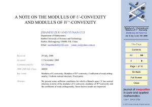 A NOTE ON THE MODULUS OF U -CONVEXITY -CONVEXITY ∗