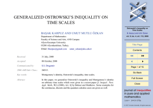 GENERALIZED OSTROWSKI’S INEQUALITY ON TIME SCALES