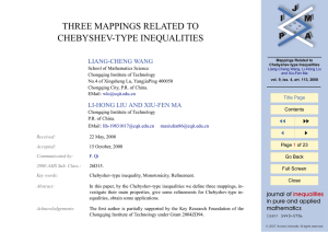 THREE MAPPINGS RELATED TO CHEBYSHEV-TYPE INEQUALITIES LIANG-CHENG WANG