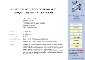 CLARKSON-MCCARTHY INTERPOLATED INEQUALITIES IN FINSLER NORMS CRISTIAN CONDE