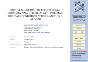 POSITIVE SOLUTIONS FOR SECOND-ORDER BOUNDARY VALUE PROBLEM WITH INTEGRAL