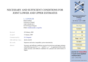 NECESSARY AND SUFFICIENT CONDITIONS FOR JOINT LOWER AND UPPER ESTIMATES JJ II