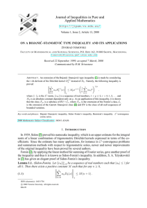 Journal of Inequalities in Pure and Applied Mathematics  ON A BOJANI ´