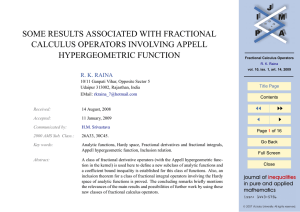 SOME RESULTS ASSOCIATED WITH FRACTIONAL CALCULUS OPERATORS INVOLVING APPELL HYPERGEOMETRIC FUNCTION JJ