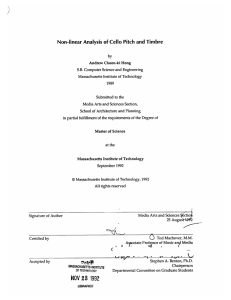 Non-linear  Analysis of Cello  Pitch and  Timbre