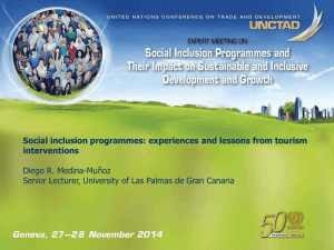 Social inclusion programmes: experiences and lessons from tourism interventions  Diego R. Medina-Muñoz