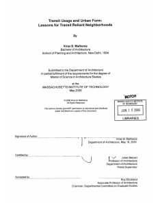 Transit Usage  and  Urban  Form: By