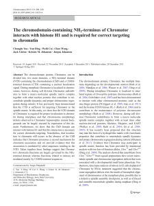 The chromodomain-containing NH -terminus of Chromator