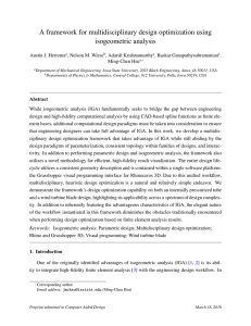 A framework for multidisciplinary design optimization using isogeometric analysis Austin J. Herrema