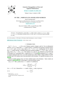 Journal of Inequalities in Pure and Applied Mathematics  ON THE