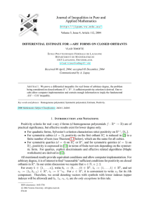 Journal of Inequalities in Pure and Applied Mathematics  DIFFERENTIAL ESTIMATE FOR