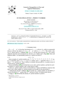 Journal of Inequalities in Pure and Applied Mathematics  ON MULTIPLICATIVELY