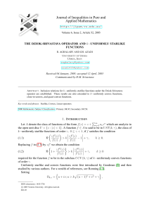 Journal of Inequalities in Pure and Applied Mathematics  THE DZIOK-SRIVASTAVA OPERATOR AND