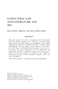 GOING WILD:  LAW AND LITERATURE AND SEX