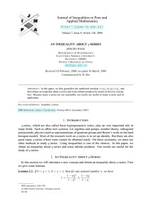 Journal of Inequalities in Pure and Applied Mathematics  AN INEQUALITY ABOUT