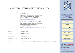 A GENERALIZED FANNES’ INEQUALITY S. FURUICHI