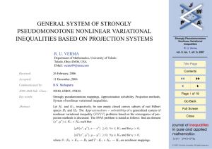 GENERAL SYSTEM OF STRONGLY PSEUDOMONOTONE NONLINEAR VARIATIONAL INEQUALITIES BASED ON PROJECTION SYSTEMS