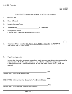 GG0108 - Appendix REQUEST FOR CONSTRUCTION OR REMODELING PROJECT