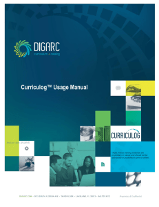 Curriculog™ Usage Manual Note: These training materials are