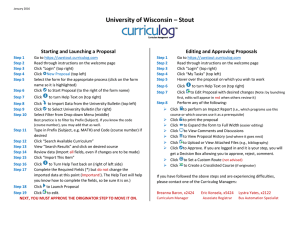 University of Wisconsin – Stout Starting and Launching a Proposal