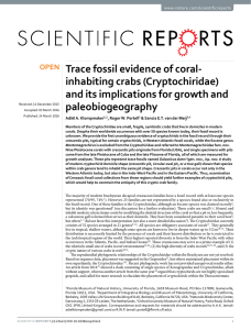 Trace fossil evidence of coral- inhabiting crabs (Cryptochiridae) paleobiogeography
