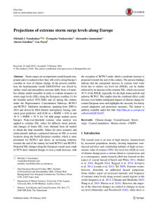 Projections of extreme storm surge levels along Europe Michalis I. Vousdoukas