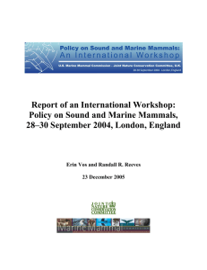 Report of an International Workshop: Policy on Sound and Marine Mammals, –