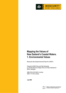 Mapping the Values of New Zealand’s Coastal Waters. 1. Environmental Values