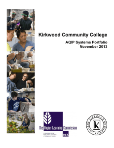 Kirkwood Community College AQIP Systems Portfolio November 2013