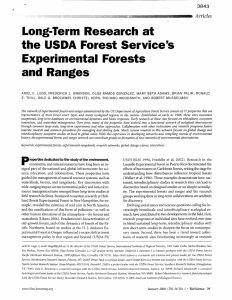 Experimental LoneTerm Research at the USDA Forest Service's Forests