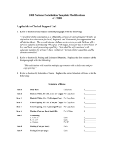 2008 National Solicitation Template Modifications 4/1/2008 Applicable to Clerical Support Unit