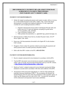 2005 EMERGENCY INCIDENT BPA (BLANKET PURCHASE AGREEMENT) PAYMENT PROCEDURES