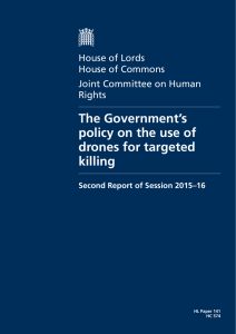 The Government’s policy on the use of drones for targeted killing
