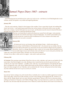 Samuel Pepys Diary 1665 - extracts