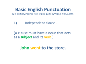 Basic English Punctuation John went to the store.