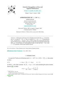 Journal of Inequalities in Pure and Applied Mathematics  APPROXIMATION OF