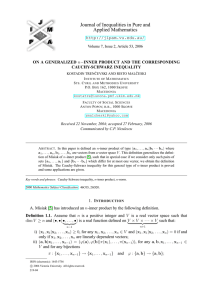 Journal of Inequalities in Pure and Applied Mathematics  ON A GENERALIZED