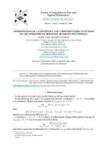 Journal of Inequalities in Pure and Applied Mathematics  APPROXIMATION OF