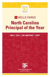 North Carolina Principal of the Year WELLS FARGO