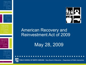 May 28, 2009 American Recovery and Reinvestment Act of 2009