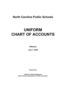 UNIFORM CHART OF ACCOUNTS North Carolina Public Schools Effective