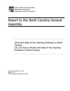 Report to the North Carolina General Assembly