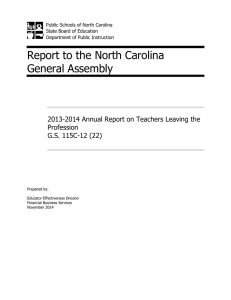 Report to the North Carolina General Assembly