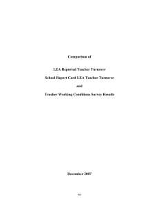 Comparison of  LEA Reported Teacher Turnover School Report Card LEA Teacher Turnover