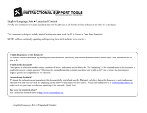 English/Language Arts ● Unpacked Content